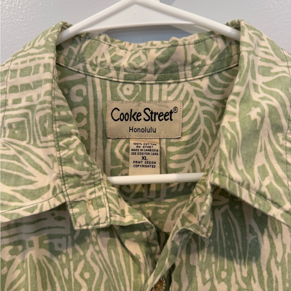 XL Vintage Cooke Street Green Patterned Shirt